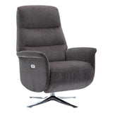 The Ontario Electric Swivel Recliner Chair, Integrated Footstool in Flint Fabric - Refurbished - thumbnail 1