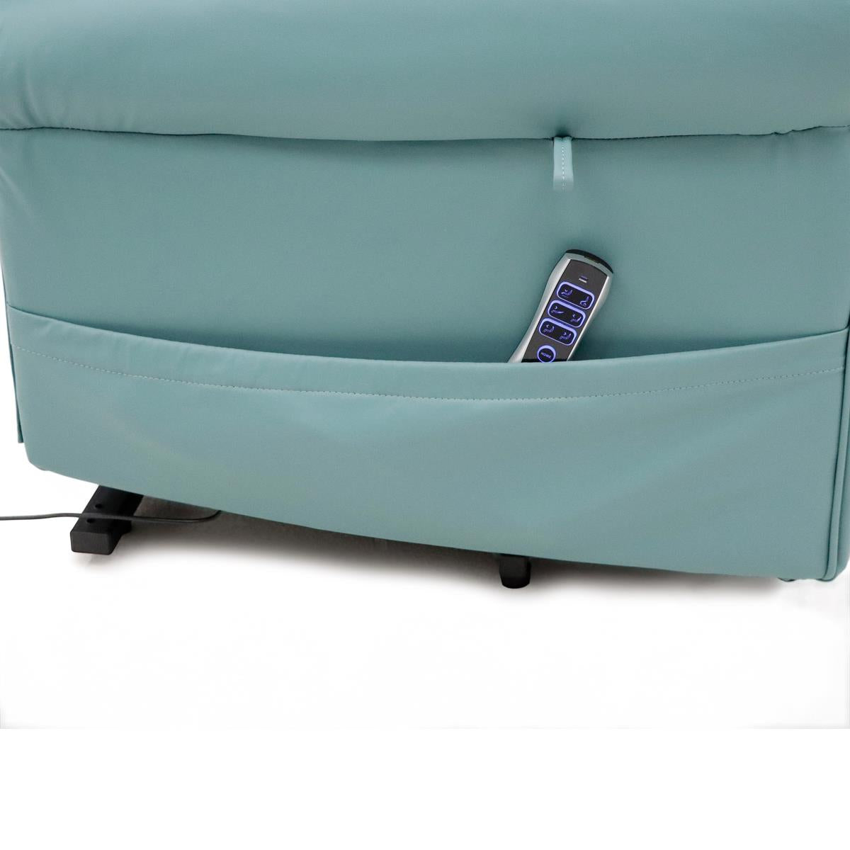 Nevis Healthcare – Triple Motor Riser Recliner Mobility Chair in Jade 4-Way Stretch Faux Leather