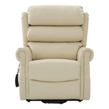 The Carlton Genuine Leather Riser Recliner in Cream - Dual Motor Mobility Chair - thumbnail 2