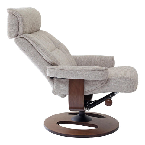 The Newton Swivel Recliner Chair & Matching Footstool – Beige Fabric - Refurbished - image 7