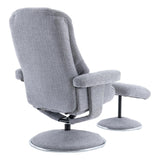The Denver - Swivel Recliner Chair & Matching Footstool in Cha Cha Dove Fabric - thumbnail 8