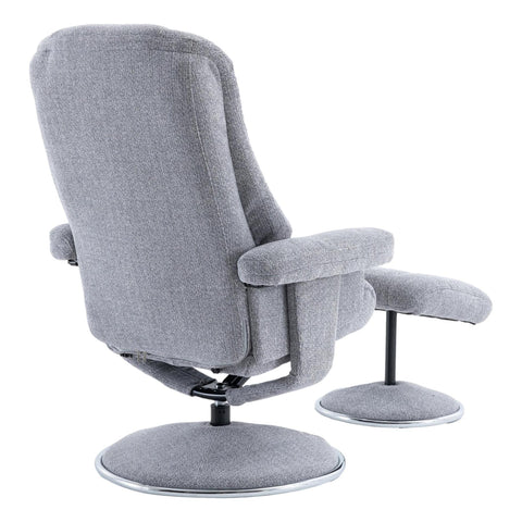 The Denver - Swivel Recliner Chair & Matching Footstool in Cha Cha Dove Fabric - image 8
