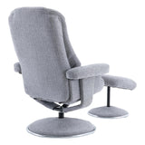 The Denver - Swivel Recliner Chair & Matching Footstool in Cha Cha Dove Fabric