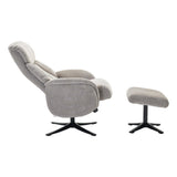 The Lucia Swivel Recliner Chair & Footstool in Grey Mist Fabric - thumbnail 5