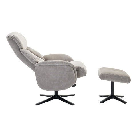 The Lucia Swivel Recliner Chair & Footstool in Grey Mist Fabric - image 5