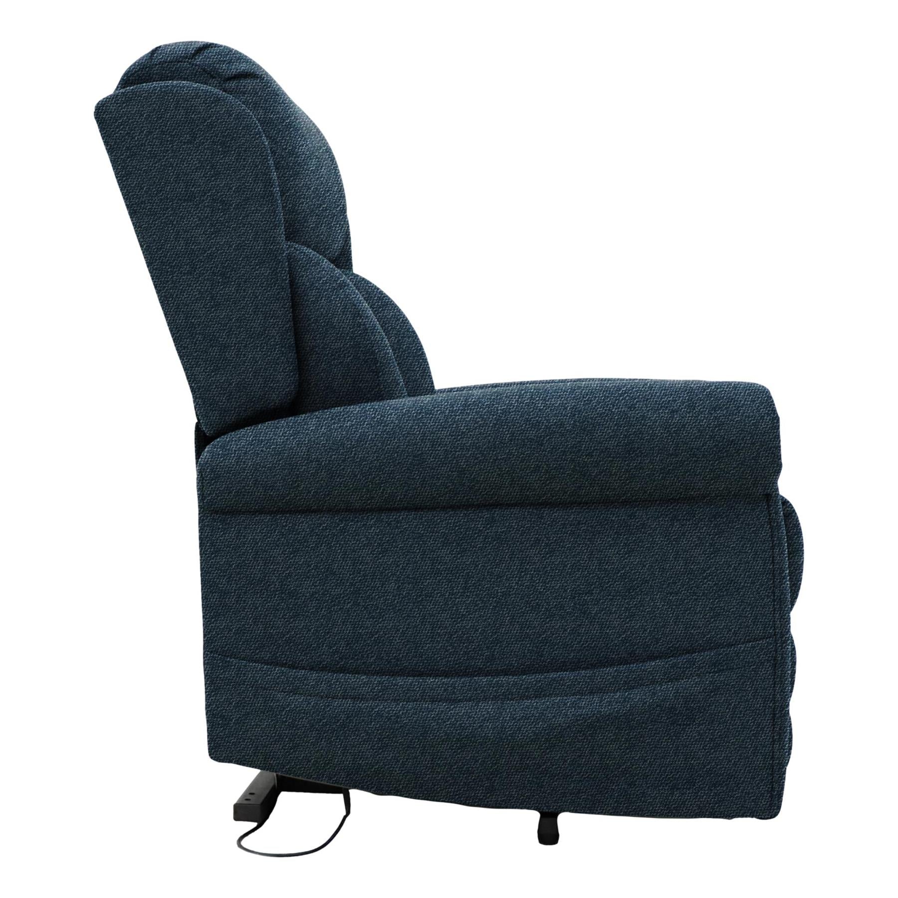 Nevis Petite – Triple Motor Riser Recliner Mobility Chair in Denim Blue Fabric
