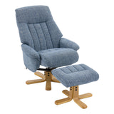 The Paris Swivel Recliner Chair & Footstool in Ocean Fabric - thumbnail 4