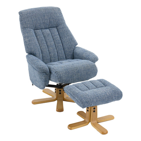 The Paris Swivel Recliner Chair & Footstool in Ocean Fabric - image 4