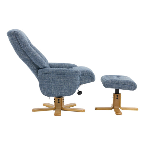 The Paris Swivel Recliner Chair & Footstool in Ocean Fabric - image 6