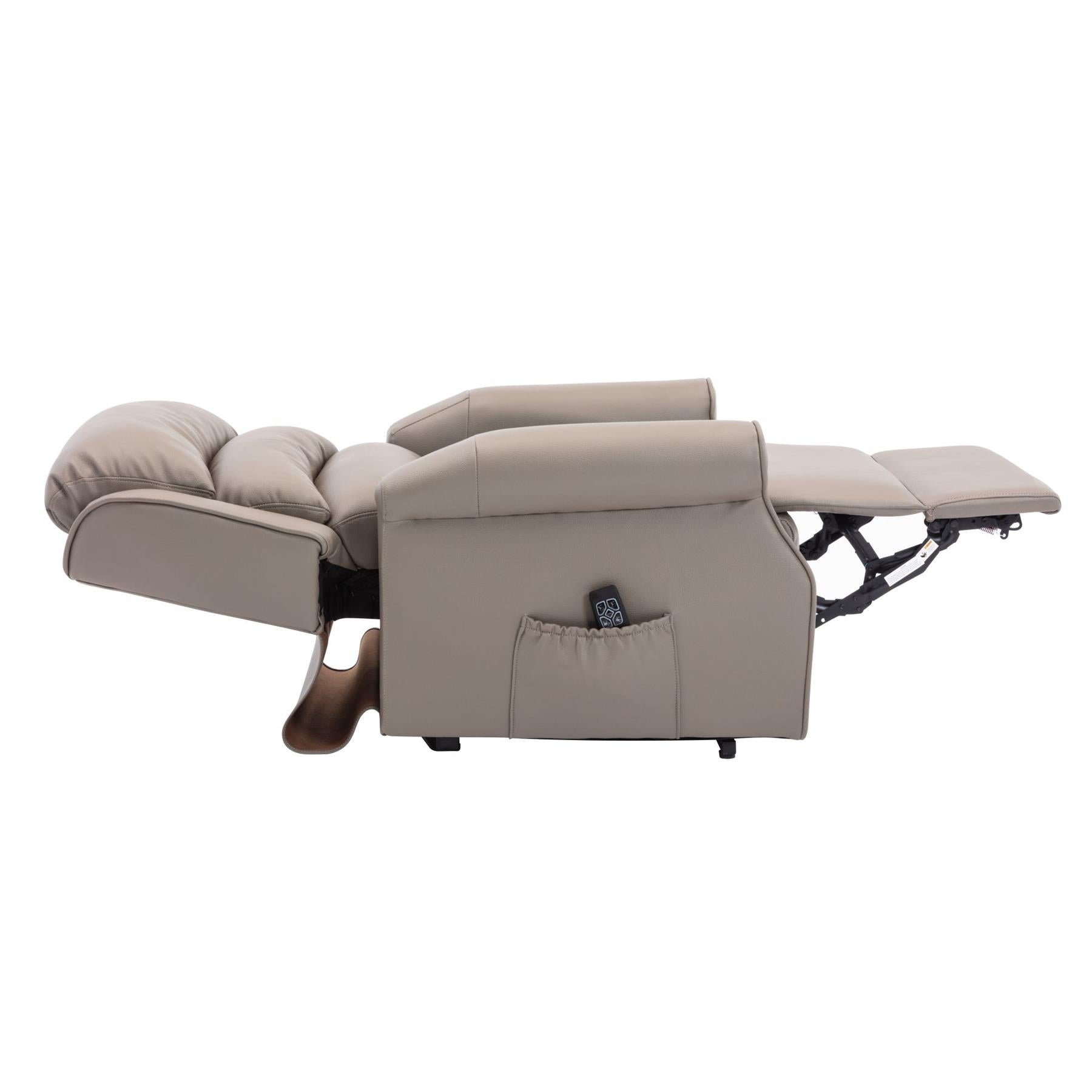 The Perth - Dual Motor Riser Recliner Mobility Chair in Grey Plush Faux Leather