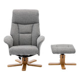 The Giza - Fabric Swivel Recliner Chair & Matching Footstool in Lisbon Rock Fabric - Refurbished - thumbnail 2