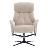 The Lucia Swivel Recliner Chair & Footstool in Mushroom Fabric - thumbnail 3