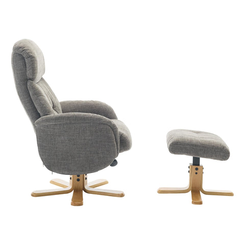 The Eden Swivel Recliner Chair & Matching Footstool  in Thunder Grey Fabric - image 5