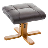 The Eden Swivel Recliner Chair & Matching Footstool in Russet Brown Leather - thumbnail 6
