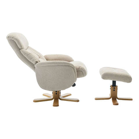 The Eden Swivel Recliner Chair & Matching Footstool  in Seashell Fabric - image 5