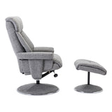 The Biarritz - Swivel Recliner Chair & Matching Footstool in Lisbon Rock Fabric - thumbnail 4