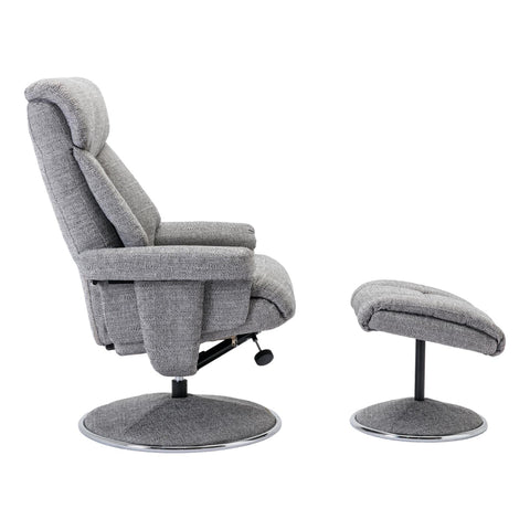 The Biarritz - Swivel Recliner Chair & Matching Footstool in Lisbon Rock Fabric - image 4