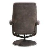 The Biarritz - Swivel Recliner Chair & Matching Footstool in Charcoal Grey Fabric - thumbnail 9