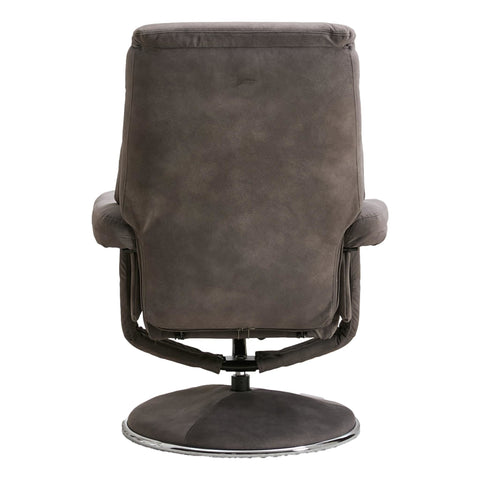The Biarritz - Swivel Recliner Chair & Matching Footstool in Charcoal Grey Fabric - image 9