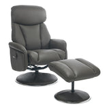 Sahara Swivel Recliner in Cinder Leather - thumbnail 1