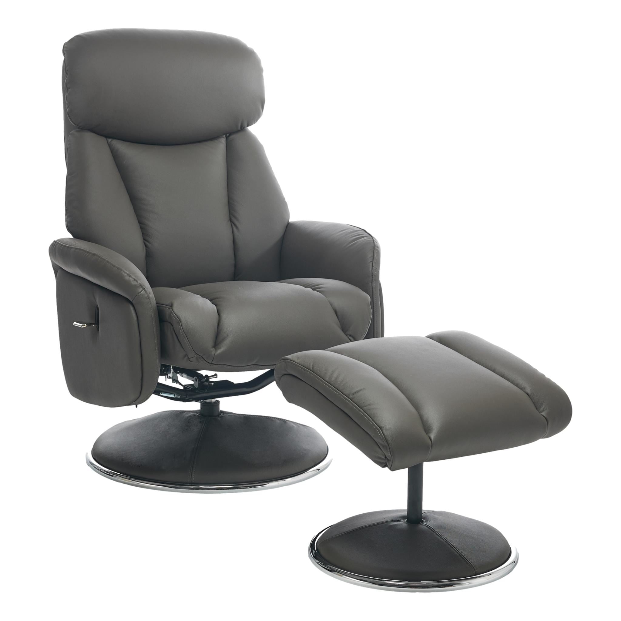 Sahara Swivel Recliner in Cinder Leather - primary product image