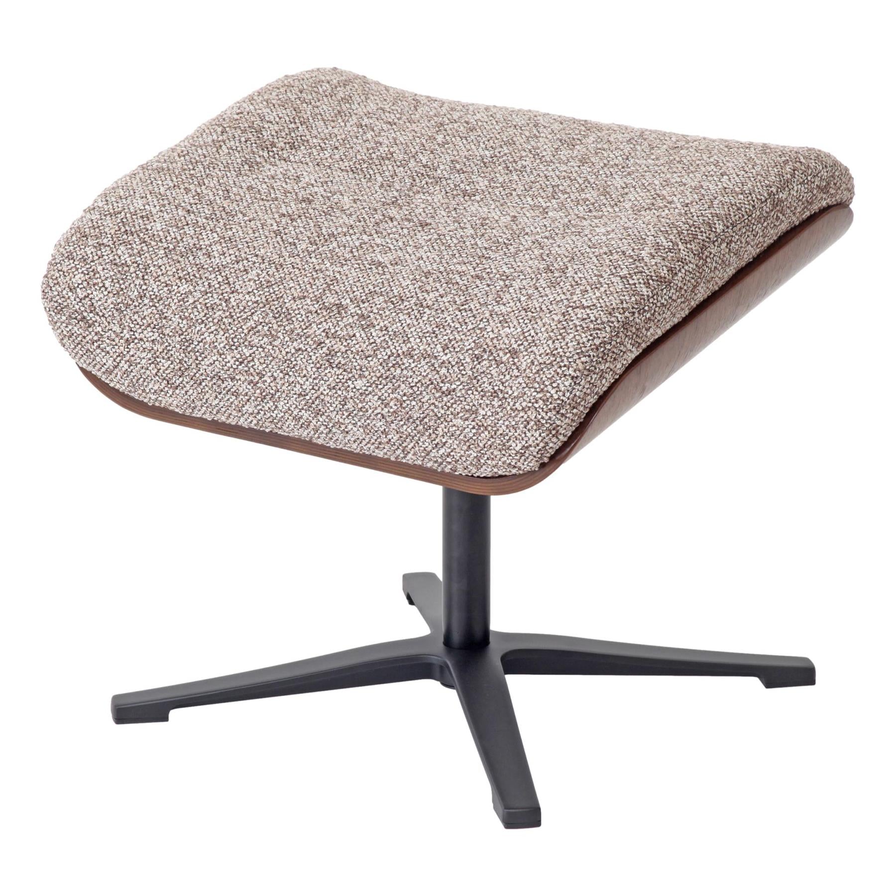 Stratford Swivel Recliner Chair in Coffee Fabric with Matching Footstool