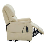 The Montreal - Dual Motor Riser Recliner Electric Mobility Lifting Chair in Cream Leather - thumbnail 5