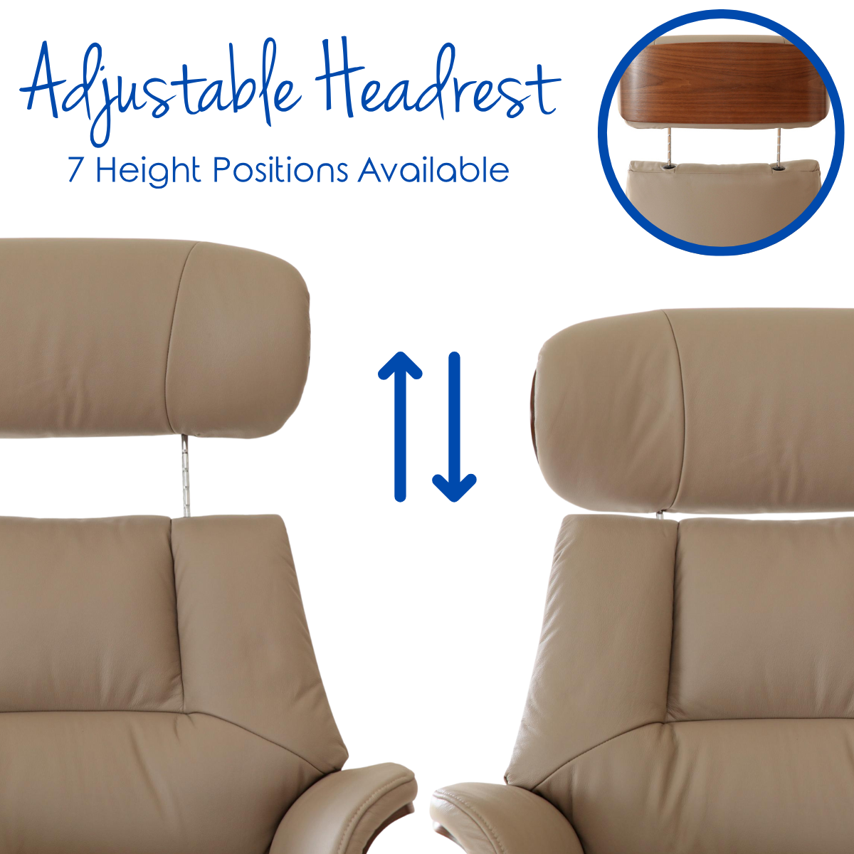 Stratford Swivel Recliner Chair in Genuine Leather, Pebble - Refurbished