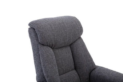 Biarritz Soft Fabric Swivel Recliner Chair & Matching Footstool In Lisbon Grey