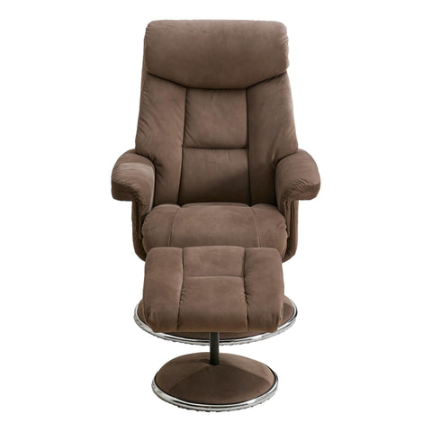 The Biarritz - Swivel Recliner Chair & Matching Footstool in Lisbon Silver Fabric - image 6