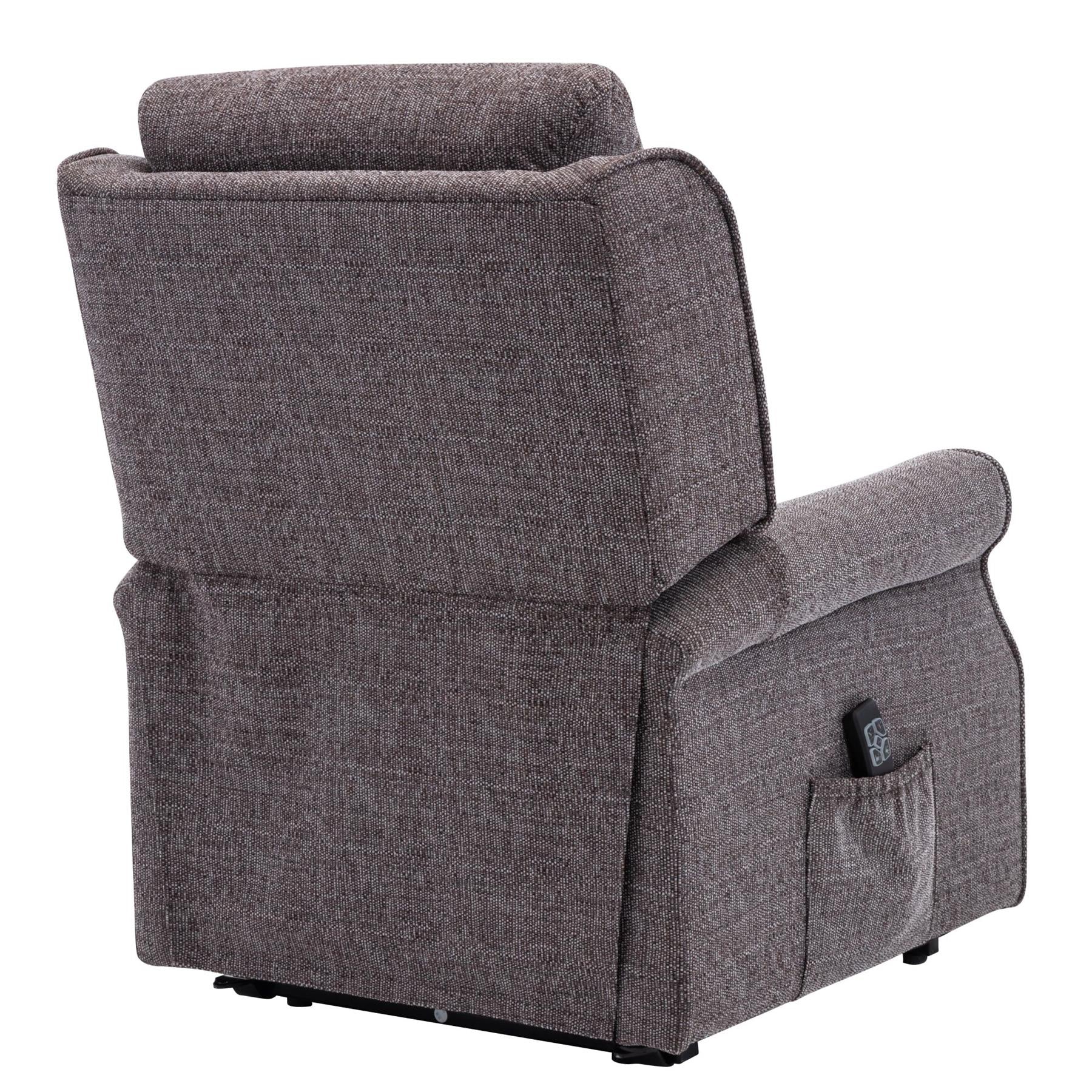 The Perth - Dual Motor Riser Recliner Mobility Chair in Lisbon Grey Fabric - Clearance - Minor Damage