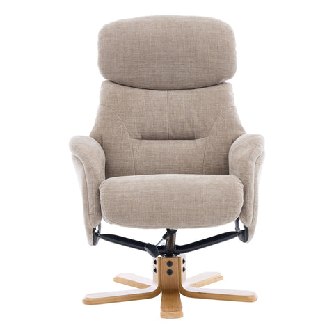 The Eden Swivel Recliner Chair & Matching Footstool  in Sandrift Fabric - image 8