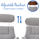 Stratford Swivel Recliner Chair in Champagne Fabric with Matching Footstool - thumbnail 3
