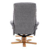 The Giza - Fabric Swivel Recliner Chair & Matching Footstool in Lake Blue - Refurbished - thumbnail 8