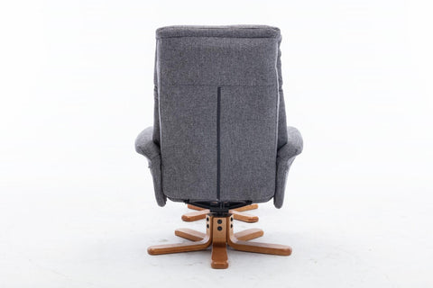 Marseille Swivel Recliner Chair and Footstool in Slate Fabric - image 6
