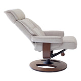 The Newton Swivel Recliner Chair & Matching Footstool – Beige Fabric - Refurbished - thumbnail 6