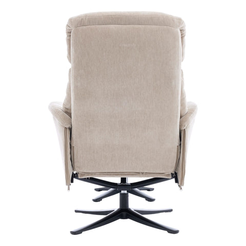 The Lucia Swivel Recliner Chair & Footstool in Mushroom Fabric - image 8