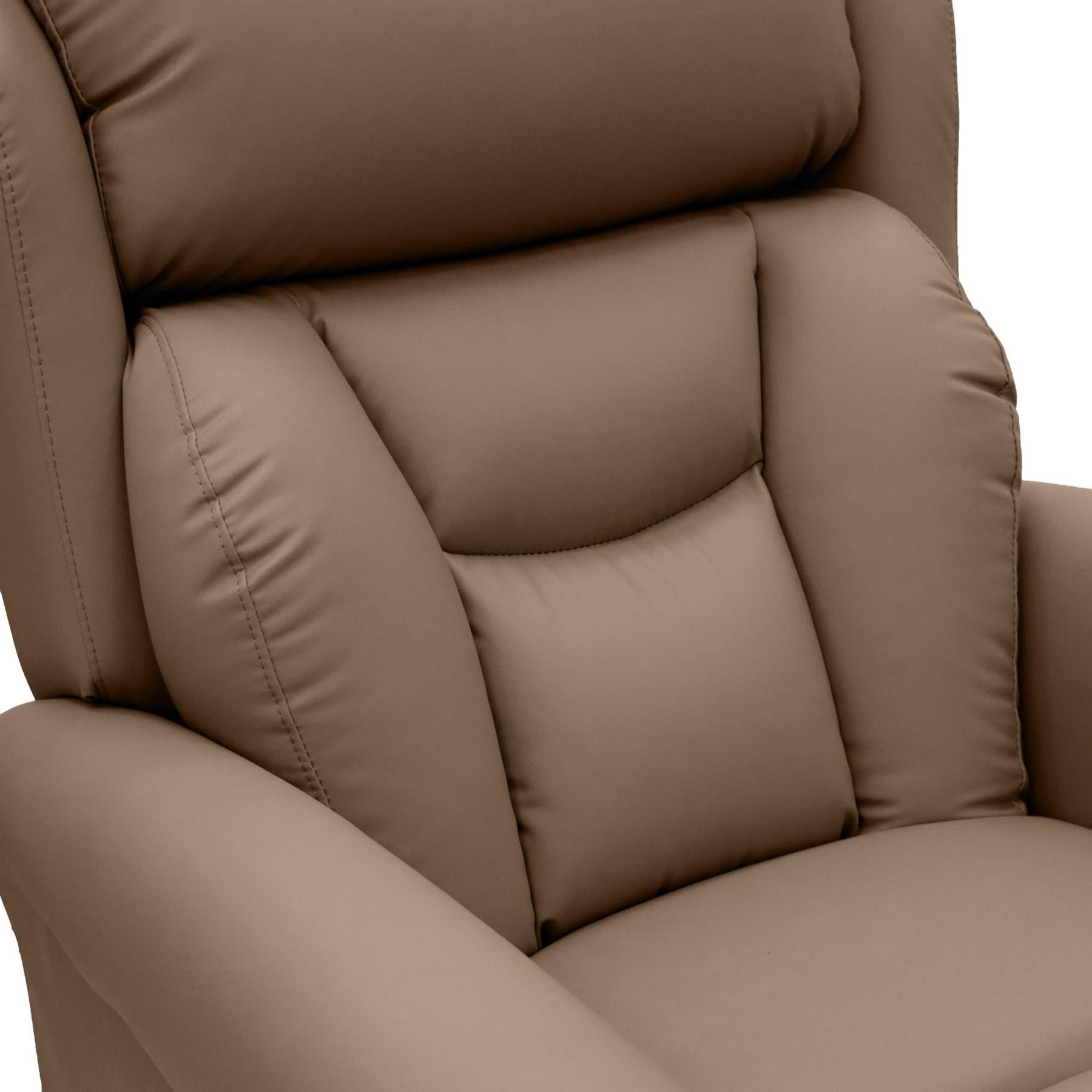 Nevis Healthcare – Triple Motor Riser Recliner Mobility Chair in Chestnut 4-Way Stretch Faux Leather