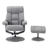 The Biarritz - Swivel Recliner Chair & Matching Footstool in Lisbon Rock Fabric - thumbnail 2