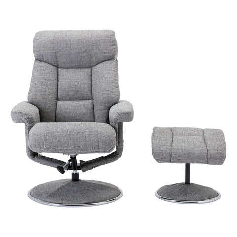 The Biarritz - Swivel Recliner Chair & Matching Footstool in Lisbon Rock Fabric - image 2