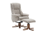 The Florida Wheat Fabric Swivel Recliner Chair & Matching Footstool - Refurbished Clearance - thumbnail 7