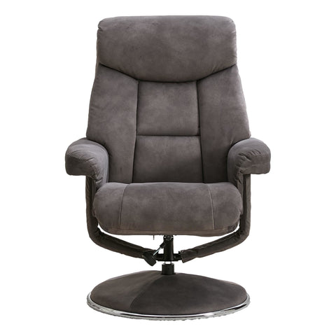 The Biarritz - Swivel Recliner Chair & Matching Footstool in Charcoal Grey Fabric - image 8