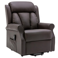 The Darwin - Dual Motor Riser Recliner Mobility Arm Chair in Brown Leather - Refurbished