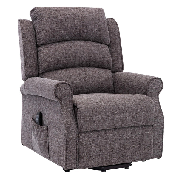 The Perth - Dual Motor Riser Recliner Mobility Chair in Lisbon Grey Fabric