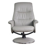 The Kansas Swivel Recliner Chair in Husky Genuine Leather and Match base.