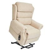Salisbury Dual Motor Riser Recliner Arm Chair In Beige Fabric