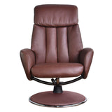 The Indiana Swivel Recliner Chair in Chestnut Genuine Leather and Match base.