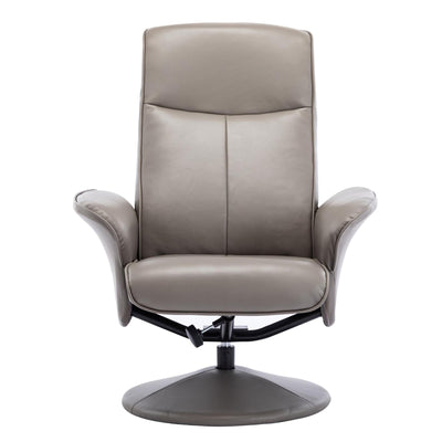 Memphis Swivel Recliner Chair & Footstool in Grey Faux Leather