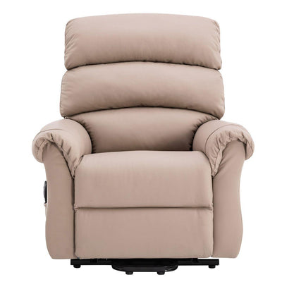 The Amesbury - Dual Motor Riser Recliner Electric Mobility Lift Chair in Taupe Leather