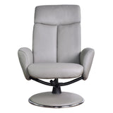 The Dakota Swivel Recliner Chair in Husky Genuine Leather and Match base.
